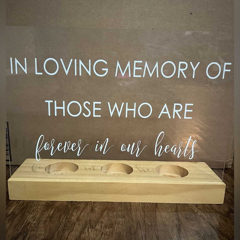 “In memory” tea candle holder